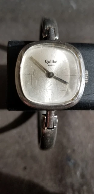 Montre Bracelet Cardinet En Argent Massif Des Années 70 - Mécanique Manuelle, Vintage, Pour Femme