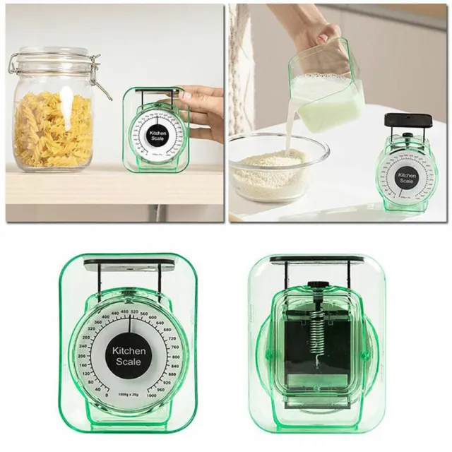 1Kg Mini Kitchen Scale Food Baking Mechanical Dial Compact Bowl DIY Cook Bake