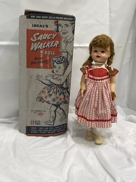 Ideal Saucy Walker 22” Playpal Doll IDEAL TOY CORP. 1959 W Box - Dress Vintage