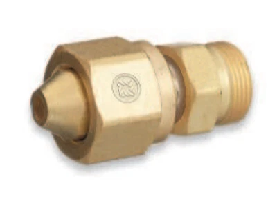 Brass Cylinder Adaptors, From Cga-300 Commercial Acetylene to Cga-520 "B" Tank