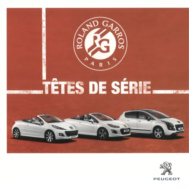 Catalogue prospekt brochure Peugeot gamme Roland Garros 207 308 3008 2013 FR