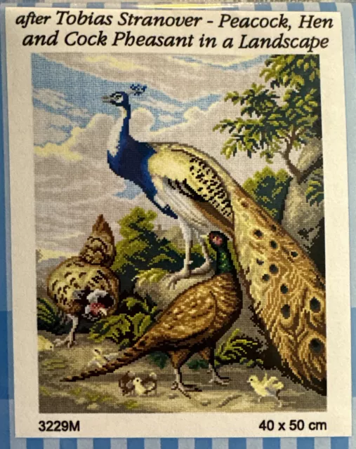 Printed needlepointTapestry Canvas Only 40x50cm Peacock Hen And Cock