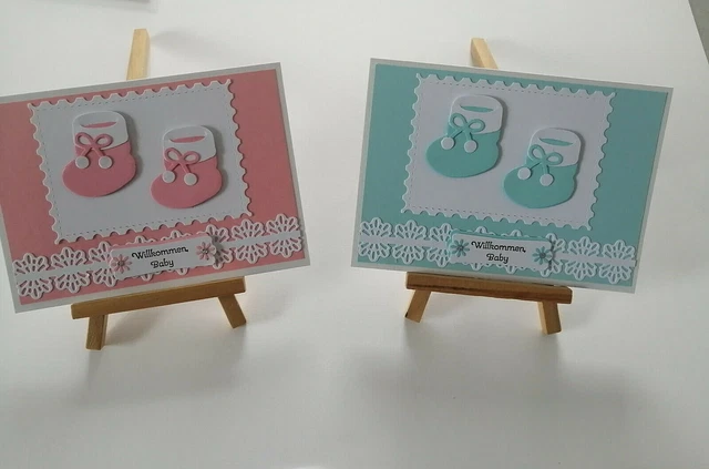 Grußkarte Zur Geburt „Kleine Prinzessin“ | Klappkarte DIN A6 Mit Rosa Krone | Inkl. Braunem Umschlag | Retro-Design