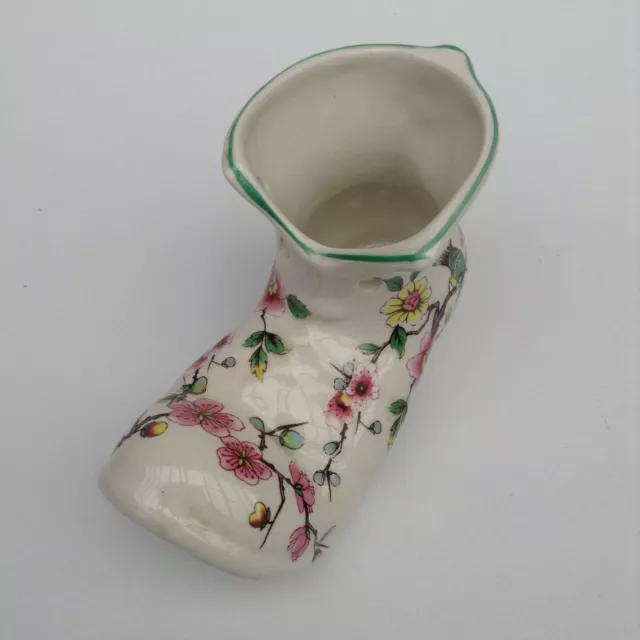 Vintage Old Foley James Kent ltd, Chinese Rose pattern, porcelain boot figurine