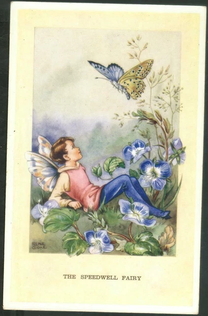 Carte Postale Ancienne Illustrateur Rene Cloke-Enfant Papillon