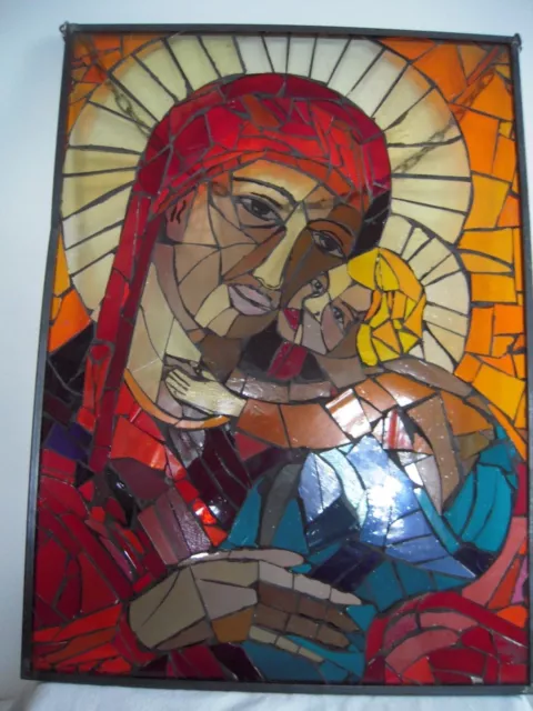 Fensterbild Glasmalerei/Glasbild  Mutter Maria mit Kind