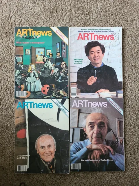 ARTnews Vintage 1979 -80 Lot of 4: Soyer,Soper, Spanish Art, Miro, Arakawa Mags