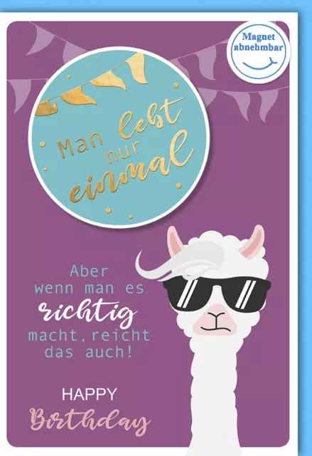 KARTE GEBURTSTAG SPRUCH Man lebt nur einmal EUR 2,95 PicClick DE