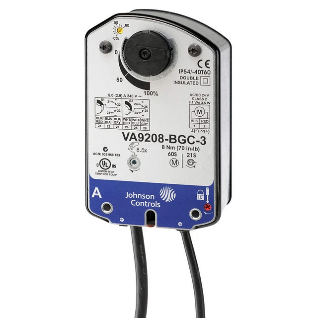 JOHNSON CONTROLS VA9208-BAA-3 Electric Valve Actuator,On-Off,120V