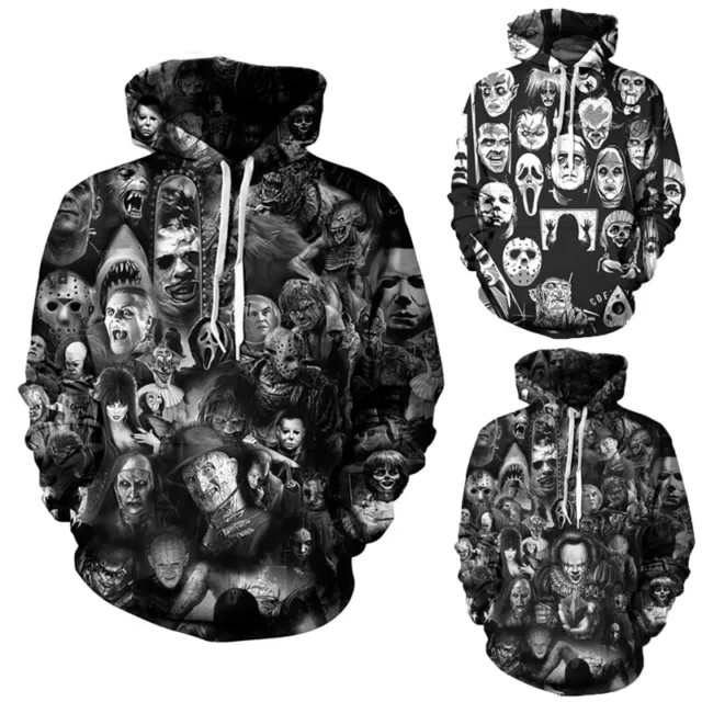 Men Women 3d Print Skull Hooded Sweater Hoodie Sweatshirt Premium Top Pullover