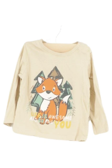? dopopopo incantevole camicia a maniche lunghe per bambini taglia 86 beige - cotone