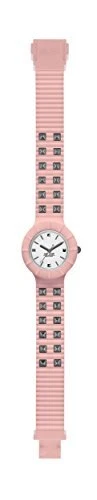 HIP HOP Solo Tempo Punk Lady Orologio Donna Rosa con Borchie con Cinturino in...