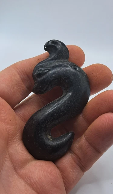Chinese OLD Hongshan Stone / Jade Hand  Carved Dragon Amulet / pendant