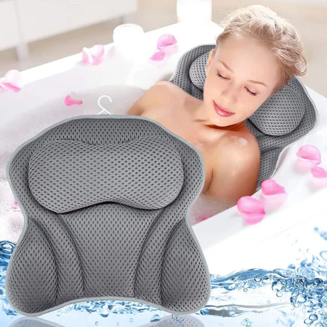 Bath Pillow Luxury Waterproof Home Spa Non-Slip Comfort Bathtub Headrest Cushion