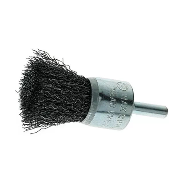 5 Pack - 3/4" Crimped Wire End Brush Carbon Steel with 1/4" Shank