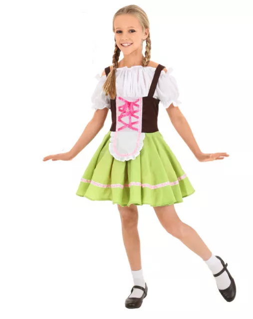 German Bavarian Oktoberfest Beer Kids Girls Gretel Costume Fancy Dress