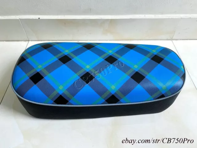 Honda Mini Trail Z50 Z50M Seat Complete Monkey Bike Seat Saddle Blue Tartan (ao)