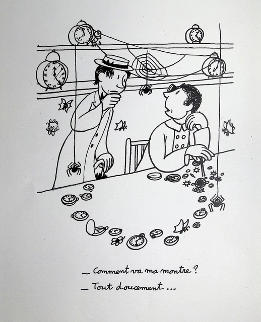 [Funny] Jean Effel : La Watch,Lithography Signed,1943