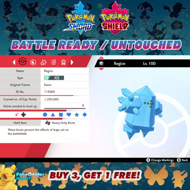 SHINY REGICE ✨ BATTLE READY / UNTOUCHED ⚡ 6IV + EV ⚡ Pokemon Sword & Shield