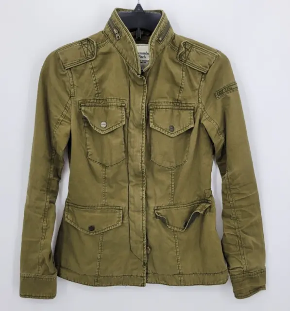 ABERCROMBIE & FITCH Jacket Womens XS Olive Green Safari Military ...