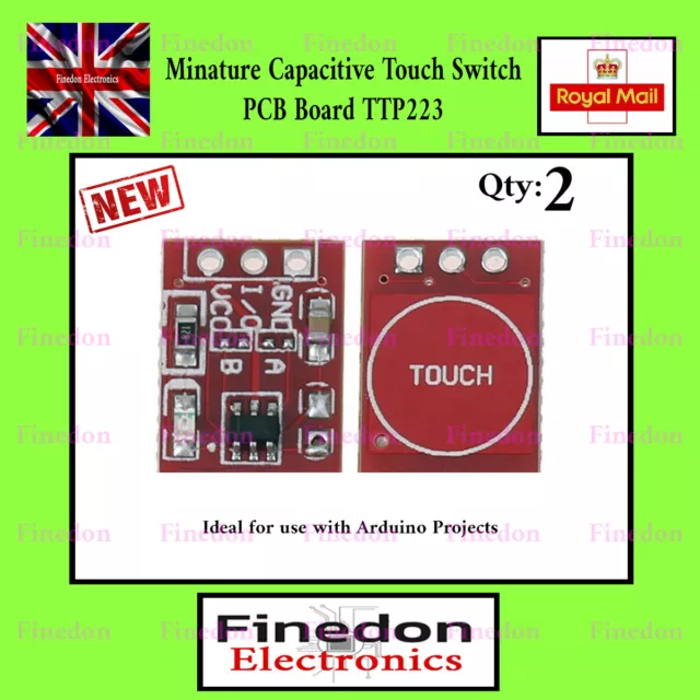 2x TTP223 Mini Capacitive Touch Switch Button Self-lock/No-lock Module Arduino