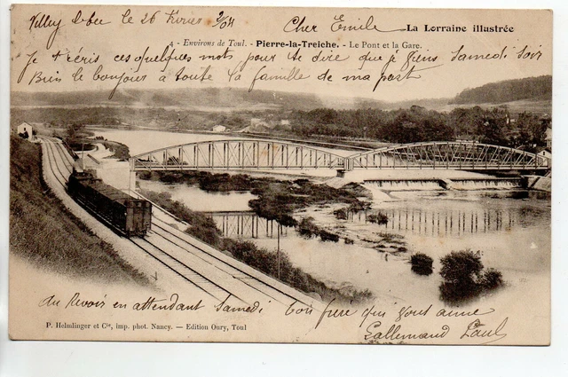 PIERRE LA TREICHE - Meurthe et Moselle - CPA 54 - pont métallique - train chemin