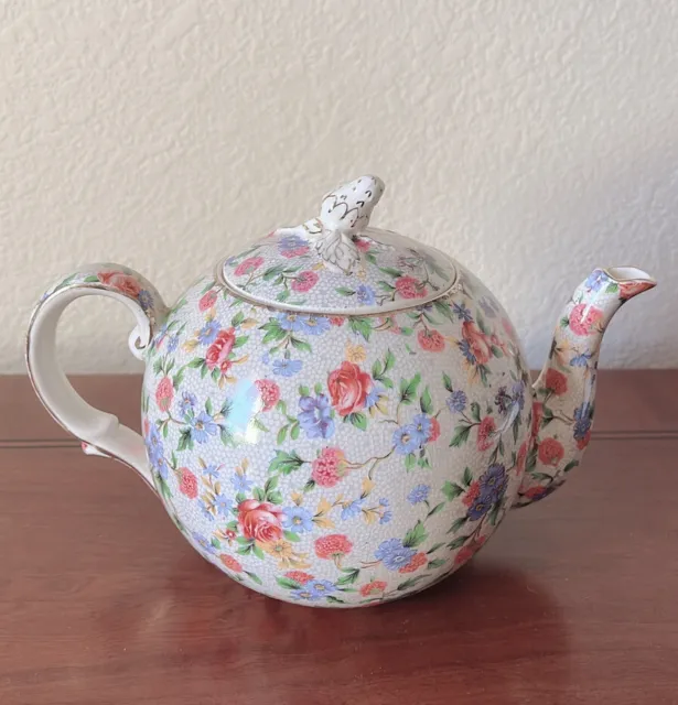 Vintage Royal Winton Grimwades Old Cottage Chintz Tea Pot Cream Sugar Bowl Set 5