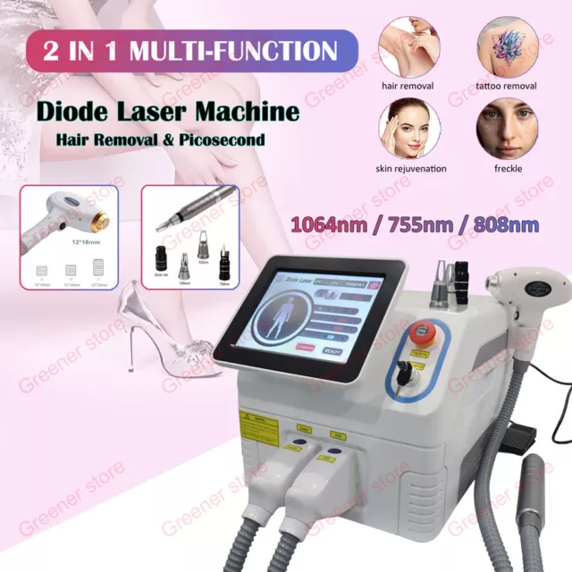2IN1 755nm 808nm 1064nm Diode Laser Picoseconde Tatouage Épilation Machine