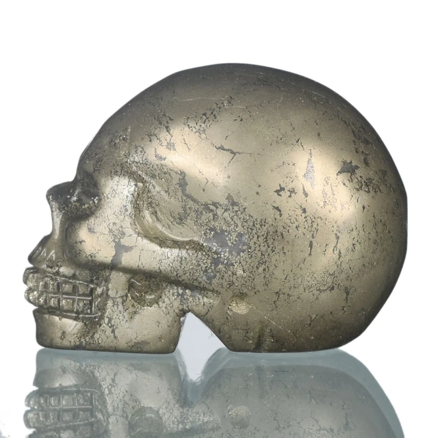 Calavera de cristal tallada a mano de pirita natural de 1,54" #36F78