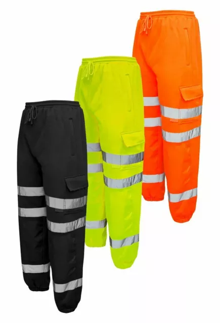 Hi Vis Men's JOGGING BOTTOMS Combat Trousers Work wear Safety Sweat Pants