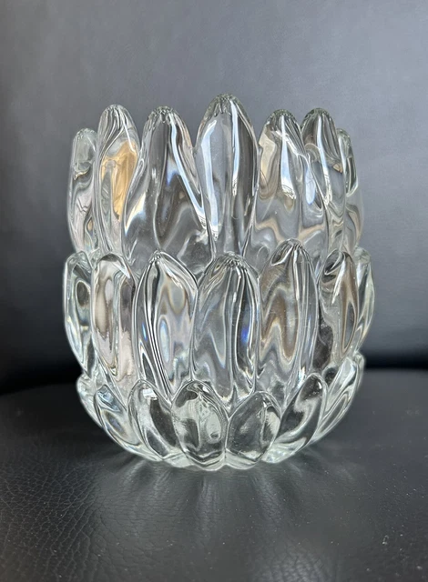 Ancien Globe De Lampe En Verre Moulé Doré Irisé Ambré - Style Art Nouveau