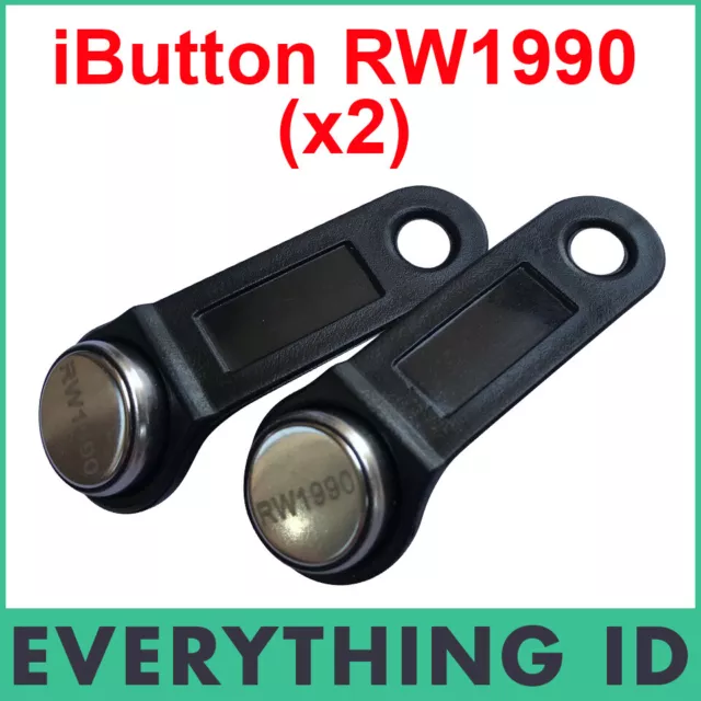 2 X Writable Rw1990 Ibutton Tm Card Key Tags Dallas Maxim 1-Wire Ds1990A-F5