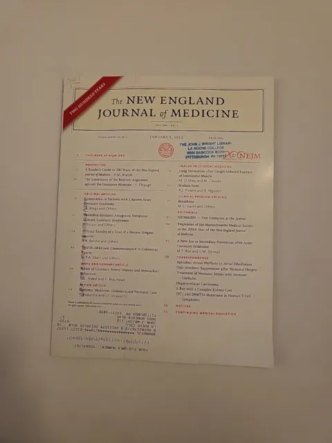 2012 Enero 5 ,Nuevo Inglaterra Diario De Medicina,Rivaroxaban Pacientes ,( MH447