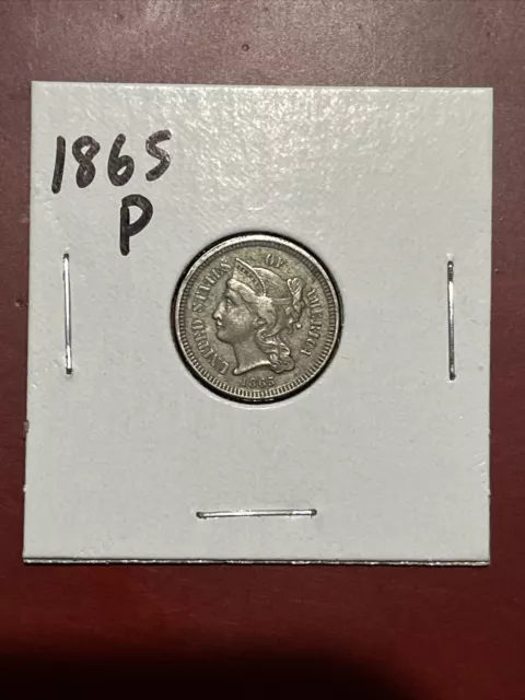 1865 Three Cent Nickel - XF