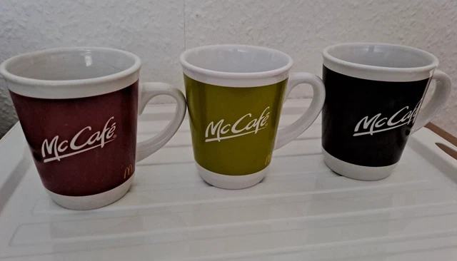 3er SET Mc Donalds Mc Café Tasse Becher Kaffee 2010 rot grün schwarz Mug