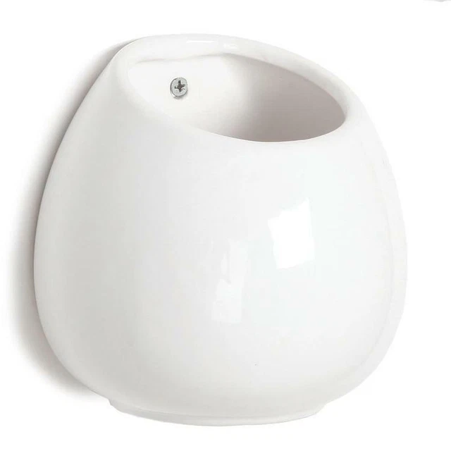 MODERN WHITE CERAMIC Wall Mounted Vase,Hanging Decorative Flower