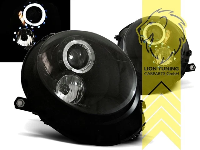 LED ANGEL EYES Scheinwerfer für Mini Cooper R56 R57 schwarz EUR 347,54 ...