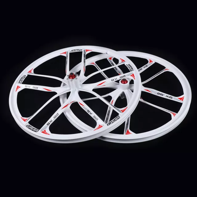 Front&Rear 26'' 10 Spoke Rims MTB Mountain Bike Integrated Wheel Disc Brake Set