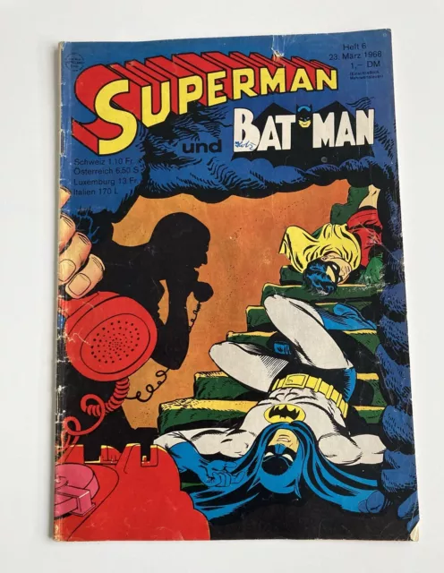 Superman Comic Nr. 6 vom 23 März 1968, Akzeptabeler Zustand, Siehe Fotos