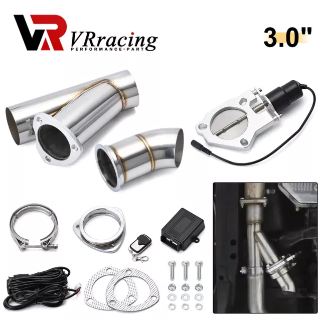 3" Inch 76mm Electric Exhaust Muffler Valve Cutout System Dump Wireless Remote