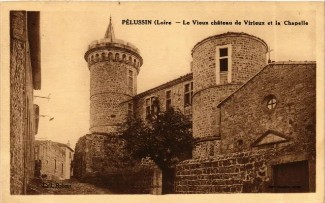 CPA Pelussin- Le Vieux chateau de Virieux&la Ville FRANCE (907010)