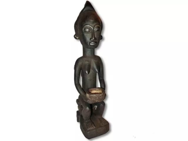 Baule Mutter mit Kind 54cm  Baoule Holzfigur afrikanische Mutter Statue