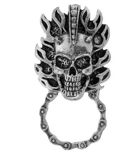 Biker Skull Mohawk Flames Sunglass  Holder Pewter  Vest Jacket Pin Pins Usa