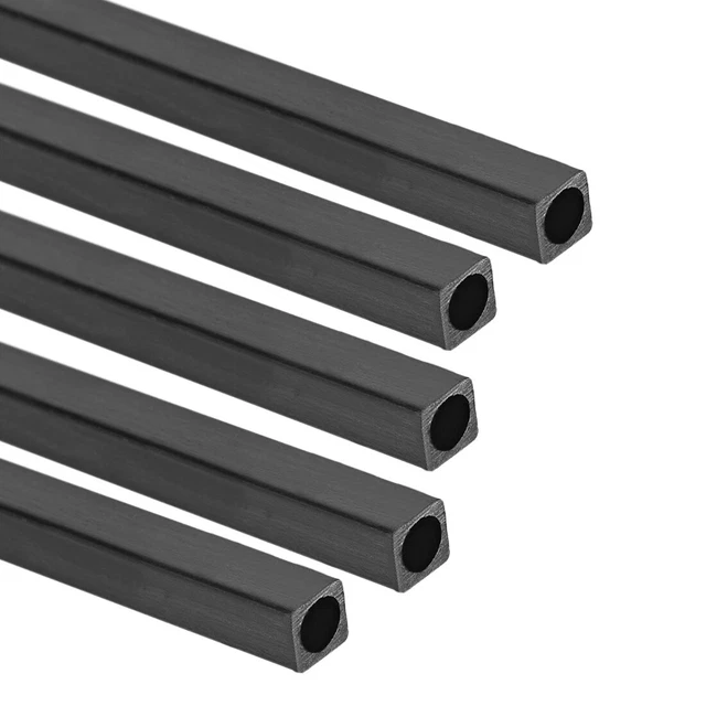 Carbon Fiber Square Tube 5x5x4mm Inner Round 200mm Carbon Fiber Tubing 5 Pcs