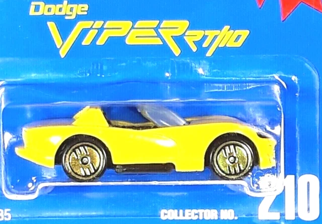 Hot Wheels Yellow Dodge Viper No Logo Gold Metal Speed UH 1992 Blue Card #210