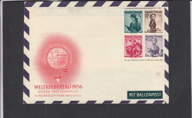jP10/ Österreich Privatganzsache Kinderdorf Umschlag Weltkindertag 1956 *