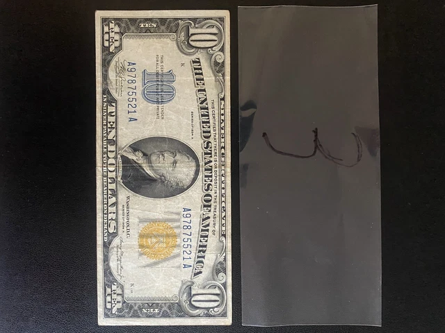 Series 1934-A Silver Certificate $10 Bill Yellow Seal