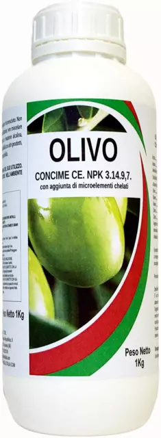 Bio ALT OLIVO Concime fogliare NPK 3.14.9,7 con Boro favorisce allegagione 1 LT