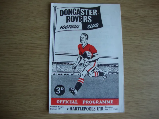 1960/1 Doncaster Rovers v Hartlepools United - League Div 4 -Very Good Condition