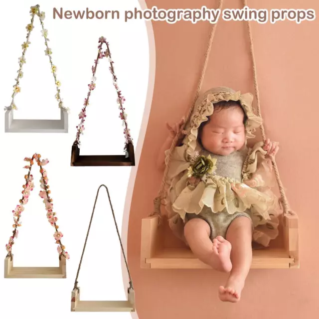 Photography Props Swing Seat With Beautiful Flower GXF Baby Photo Vine T5I5 3